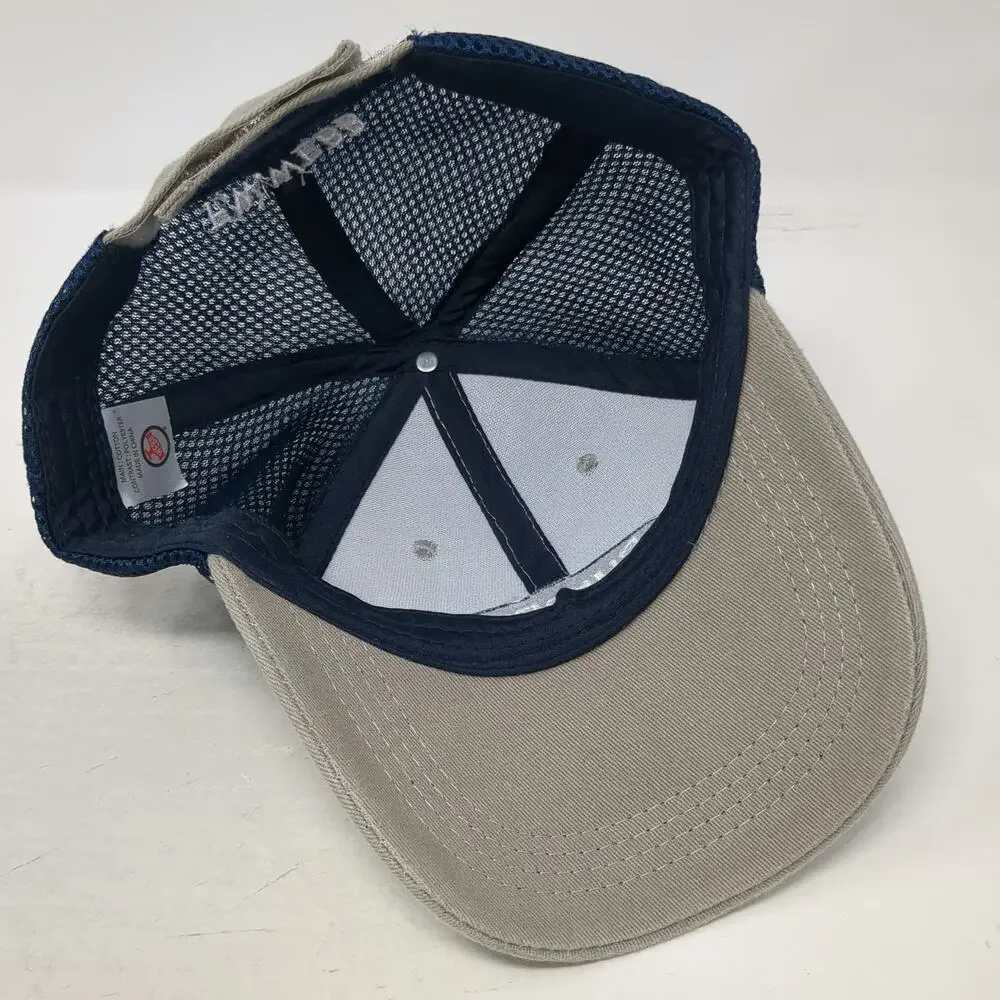 F.W. Webb PurePro Baseball Cap Beige Blue OSFM Mesh Strapback Embroidered Hat